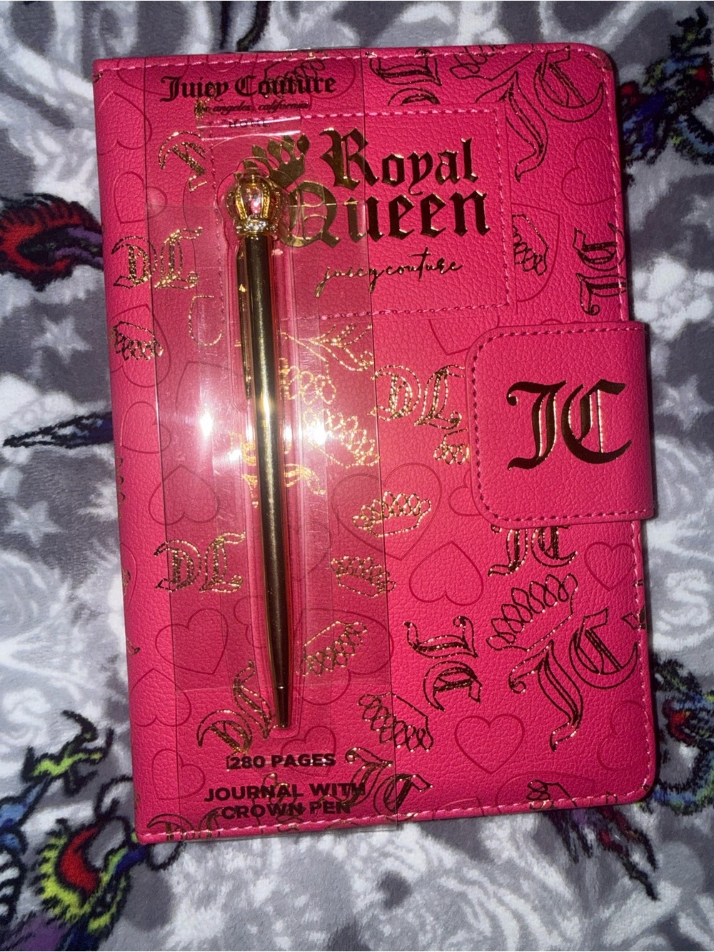Juicy Couture Pink Royal Queen Journal with Gold Crown Pen